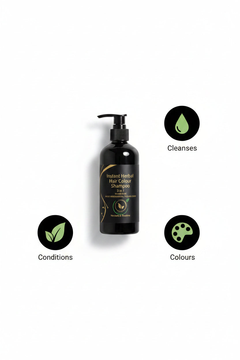 Lizas Mart BlackEase – Instant Herbal Hair Colour Shampoo for Grey Hair Coverage (3-in-1, 100ml)